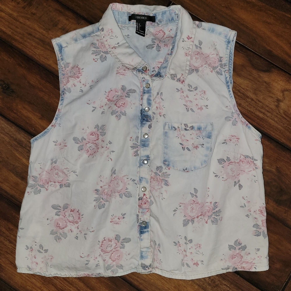 Womens Floral Vest size L